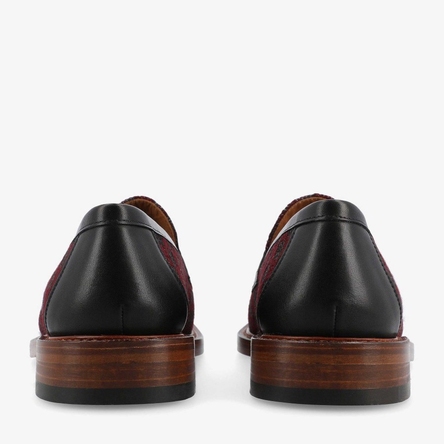 Loafers|Shoes TAFT | The Fitz Maroon Mens Loafers - Maroon Check | Taft