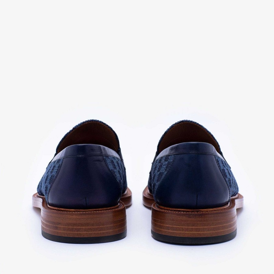 Loafers|Shoes TAFT | The Fitz Loafer In Blue Check - Blue Loafers | Taft