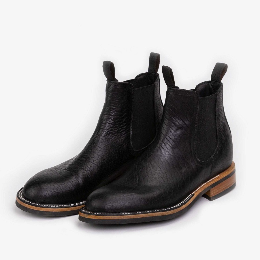 Taft Stitchdown|Chelsea Boots|Boots TAFT | The Legion Boot In Black Bison Leather | Taft