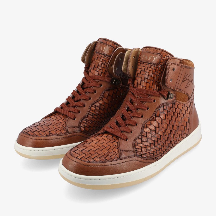 The Rapido Sneaker|Sneakers TAFT | Rapido Brown Leather Sneakers - Brown Woven | Taft