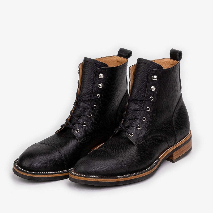 Taft Stitchdown|Boots TAFT | The Legacy Boot In Black Hatch - Reindeer Leather | Taft