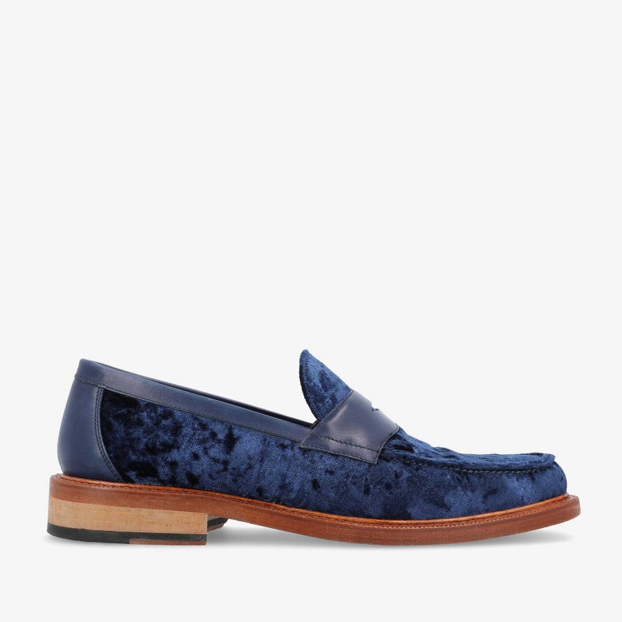 Loafers|Shoes TAFT | The Fitz Loafer In Deep Azure - Velvet Loafers | Taft