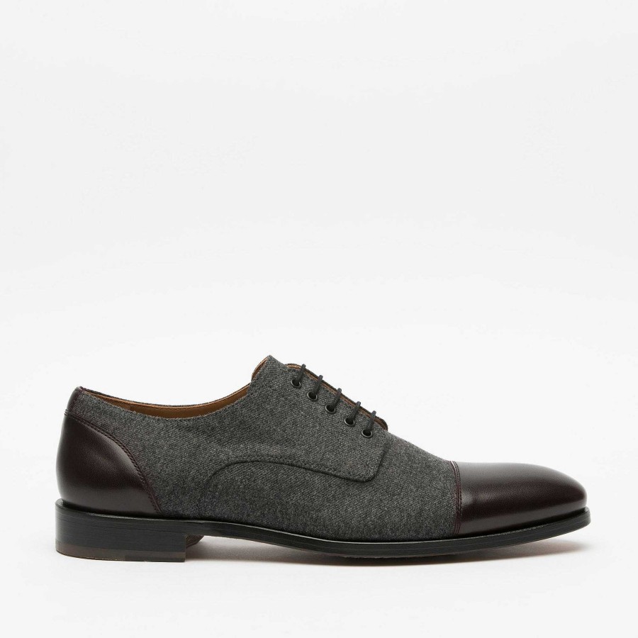 Shoes TAFT | The Jack Shoe In Grey/Oxblood Leather | Taft