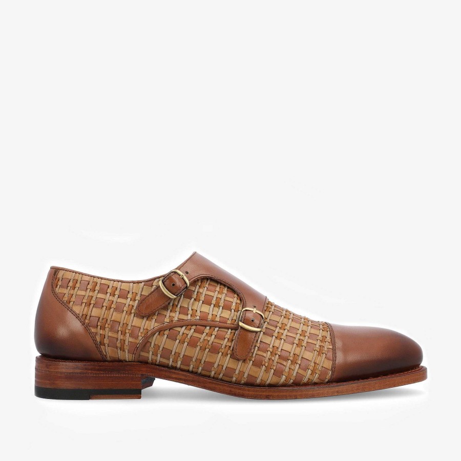 Shoes TAFT | The Lucca Monk Strap Shoe In Brown Woven | Taft