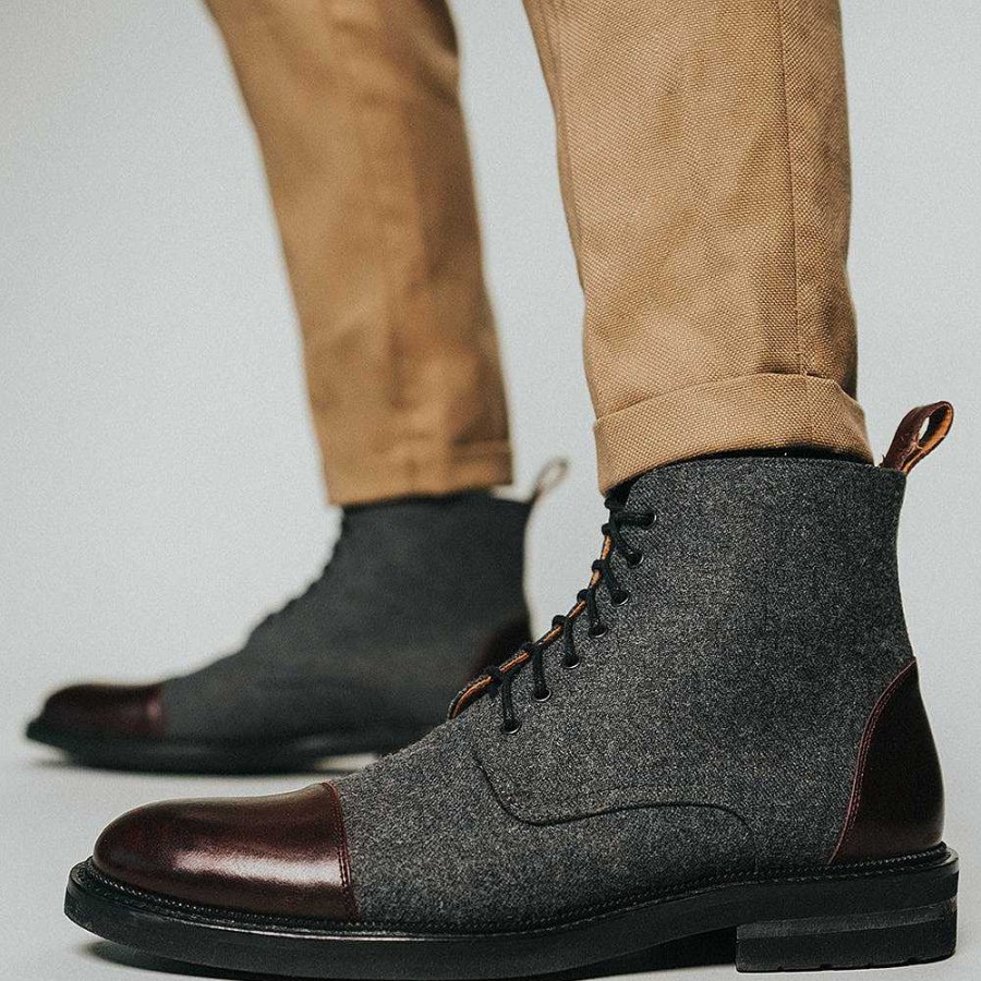 Boots TAFT | The Jack Boot - Grey / Oxblood Leather | Taft