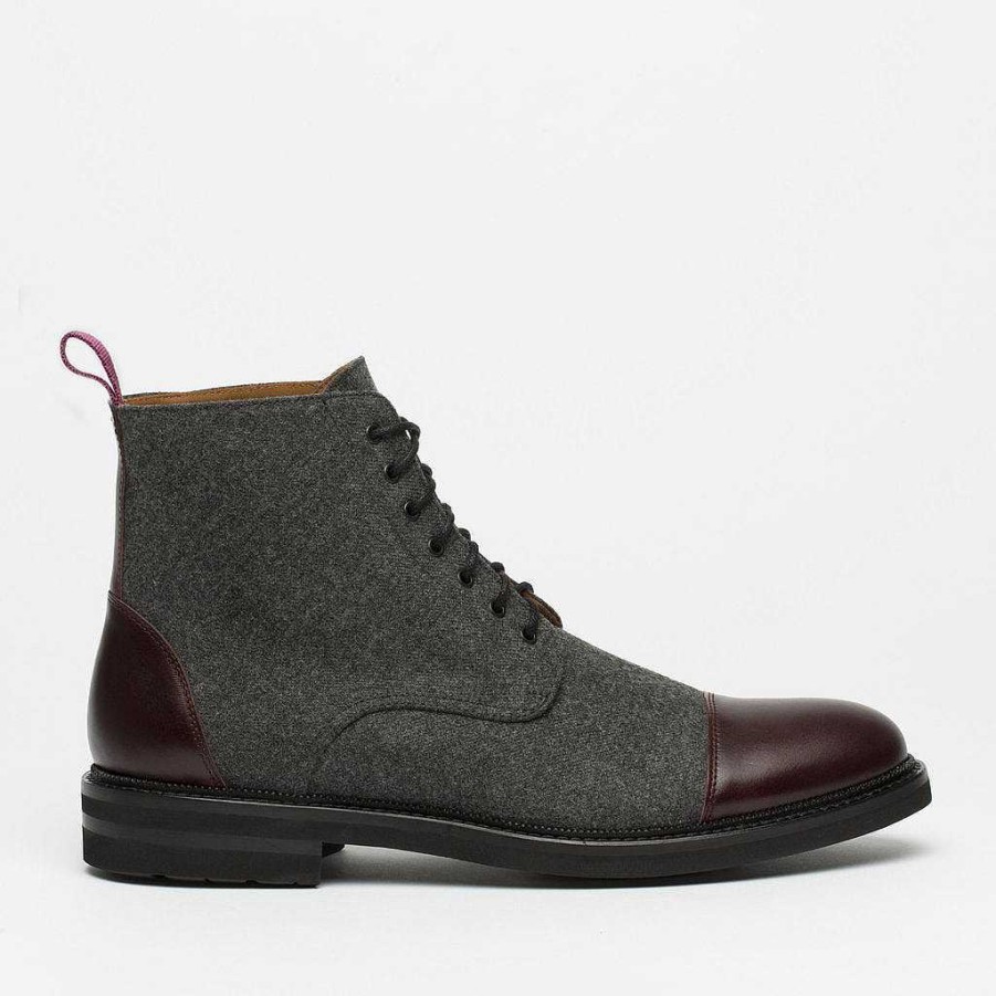 Boots TAFT | The Jack Boot - Grey / Oxblood Leather | Taft