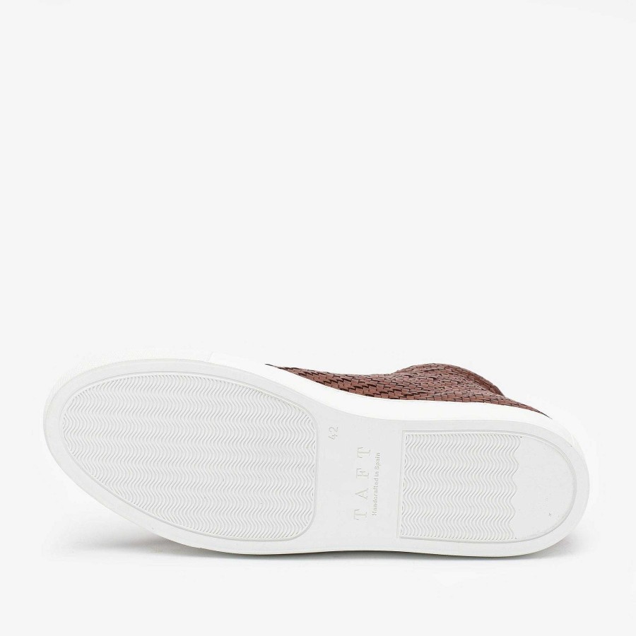 Sneakers TAFT | The Hightop Sneaker In Woven Brown Leather | Taft